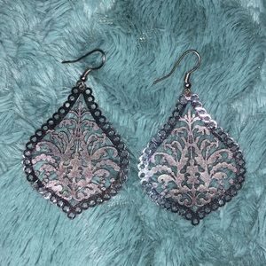 Ikat Silver Earrings